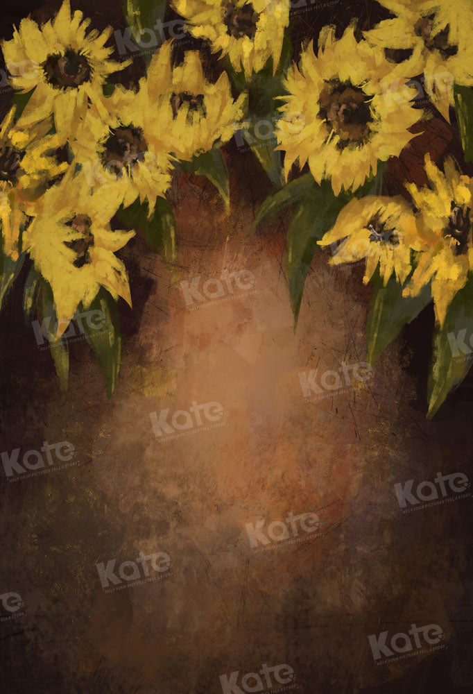 Kate Hand Painted Sunflower Fine Art Backdrop Designed by GQ