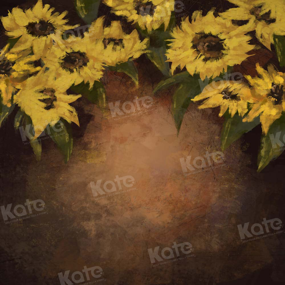 Kate Hand Painted Sunflower Fine Art Backdrop Designed by GQ