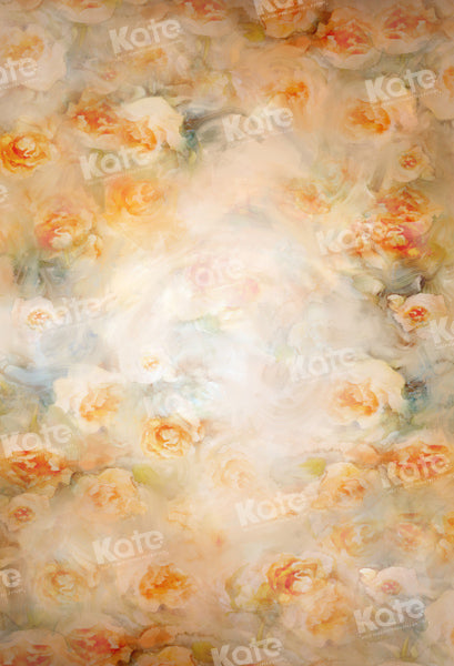 Kate Light Orange Blooming Flowers Backdrop Designed by GQ - Kate Backdrop AU