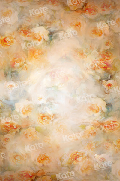 Kate Light Orange Blooming Flowers Backdrop Designed by GQ - Kate Backdrop AU