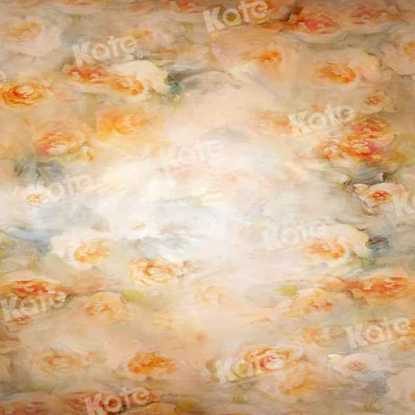 Kate Light Orange Blooming Flowers Backdrop Designed by GQ - Kate Backdrop AU