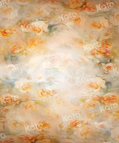 Kate Light Orange Blooming Flowers Backdrop Designed by GQ - Kate Backdrop AU