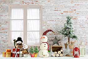 Kate Christmas Gift Snowman Backdrop Designed by Emetselch - Kate Backdrop AU