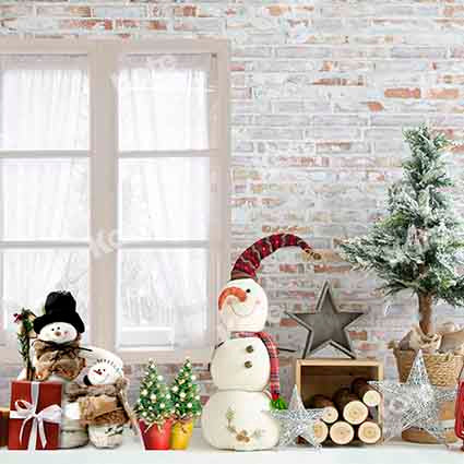 Kate Christmas Gift Snowman Backdrop Designed by Emetselch - Kate Backdrop AU