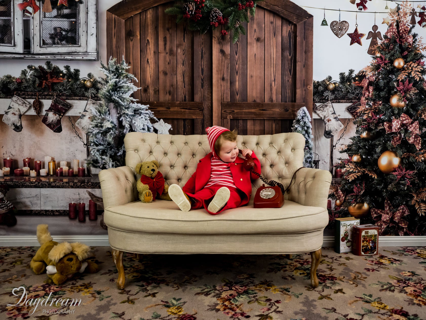 Kate Retro Christmas Room Backdrop for Photography - Kate Backdrop AU