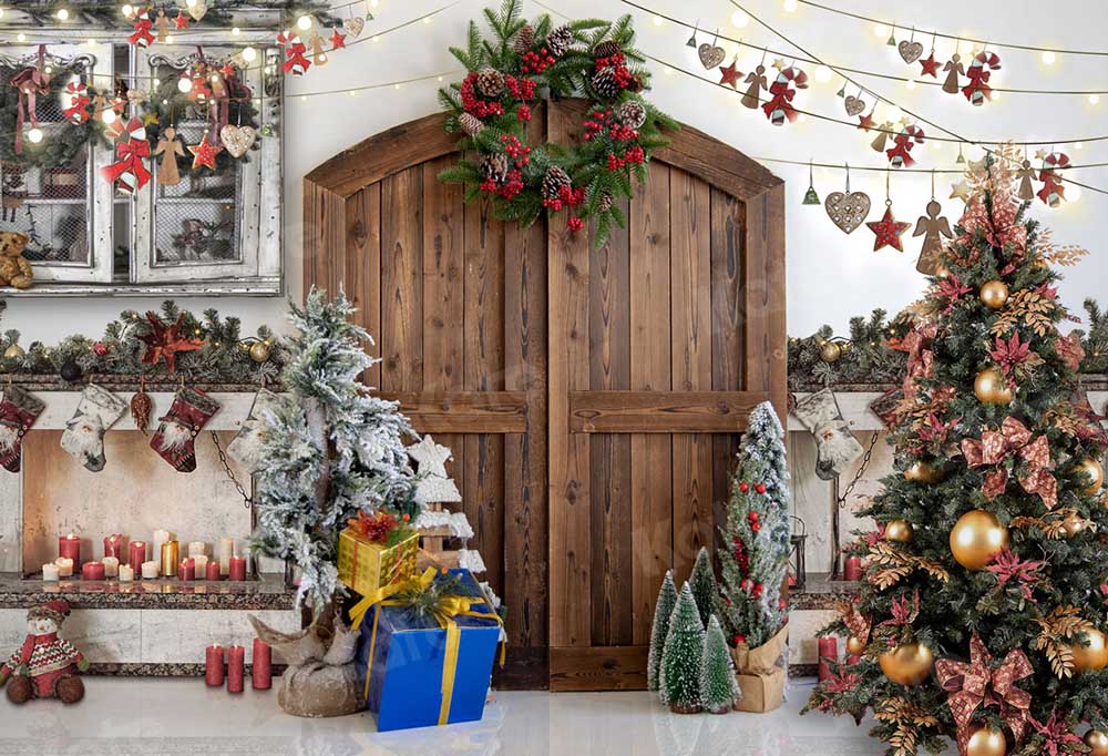 Kate Retro Christmas Room Backdrop for Photography - Kate Backdrop AU