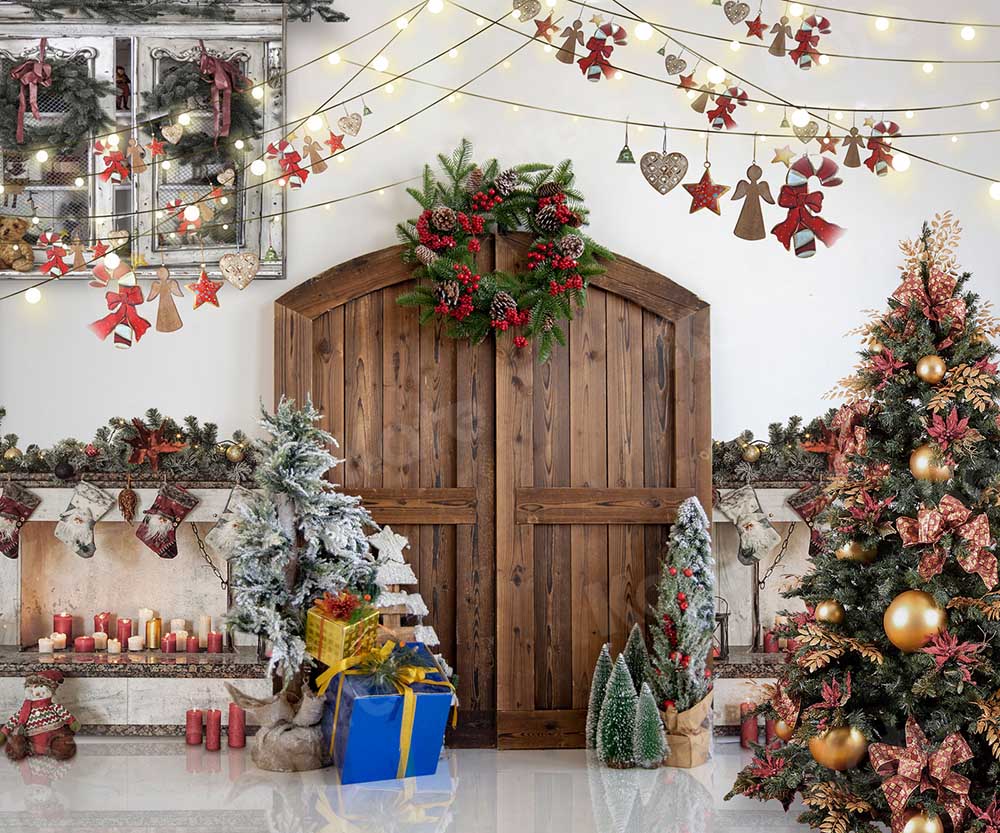 Kate Retro Christmas Room Backdrop for Photography - Kate Backdrop AU