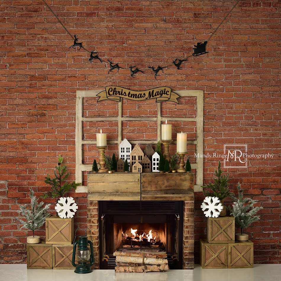 Kate Christmas Magic Brick Backdrop for Photography Designed By Mandy Ringe Photography - Kate Backdrop AU