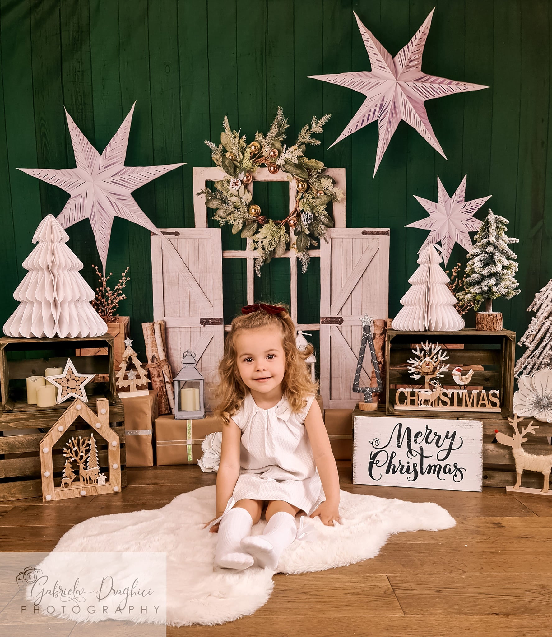 Kate Evergreen Christmas Holiday Backdrop for Photography Designed By Mandy Ringe Photography - Kate Backdrop AU