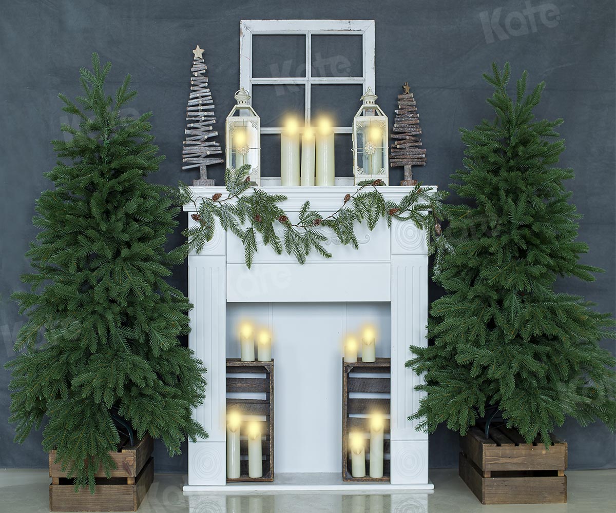 Kate Fireplace Candlelight Christmas Backdrop Designed by Emetselch - Kate Backdrop AU