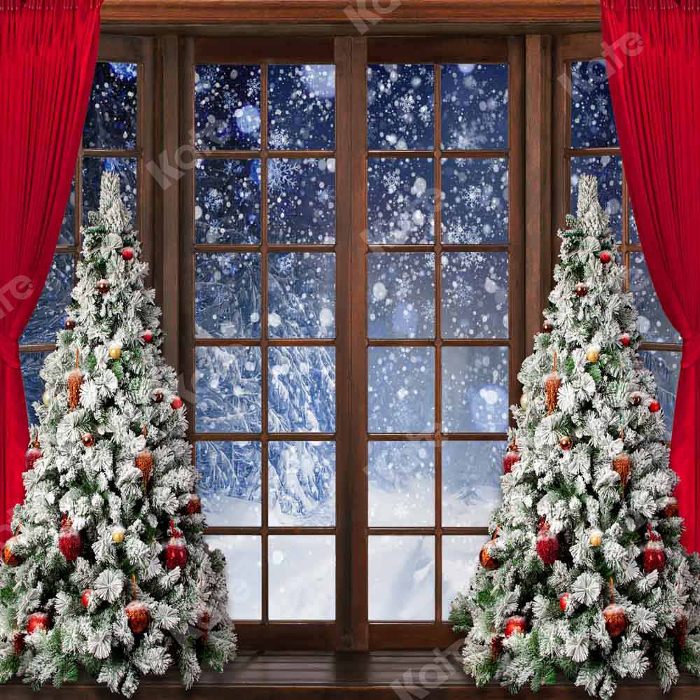 Kate Winter Snow Christmas Window Backdrop Designed by Chain Photography - Kate Backdrop AU