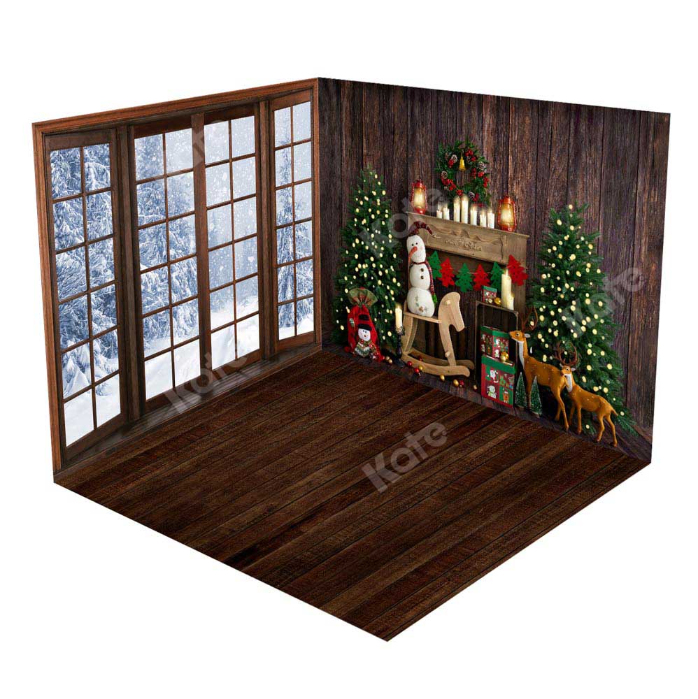 Kate Christmas Window&Fireplace Room Set - Kate Backdrop AU