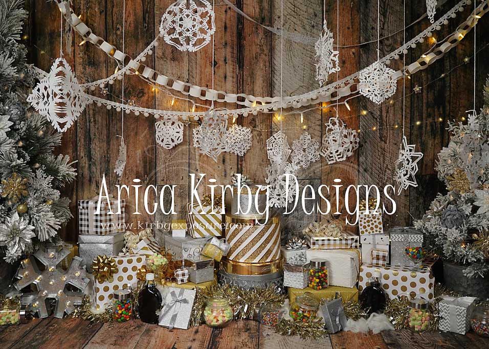 Kate 7x5ft Christmas Gifts House Winter Backdrops Designed by Arica Kirby - Kate Backdrop AU