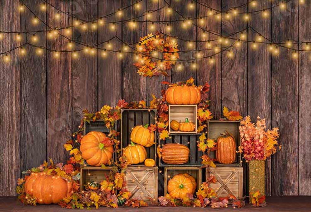 Kate Thanksgiving Pumpkins Backdrop Autumn Designed by Emetselch - Kate Backdrop AU