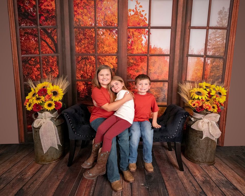 Kate Autumn Fallen Leaves Backdrop Window for Photography - Kate Backdrop AU