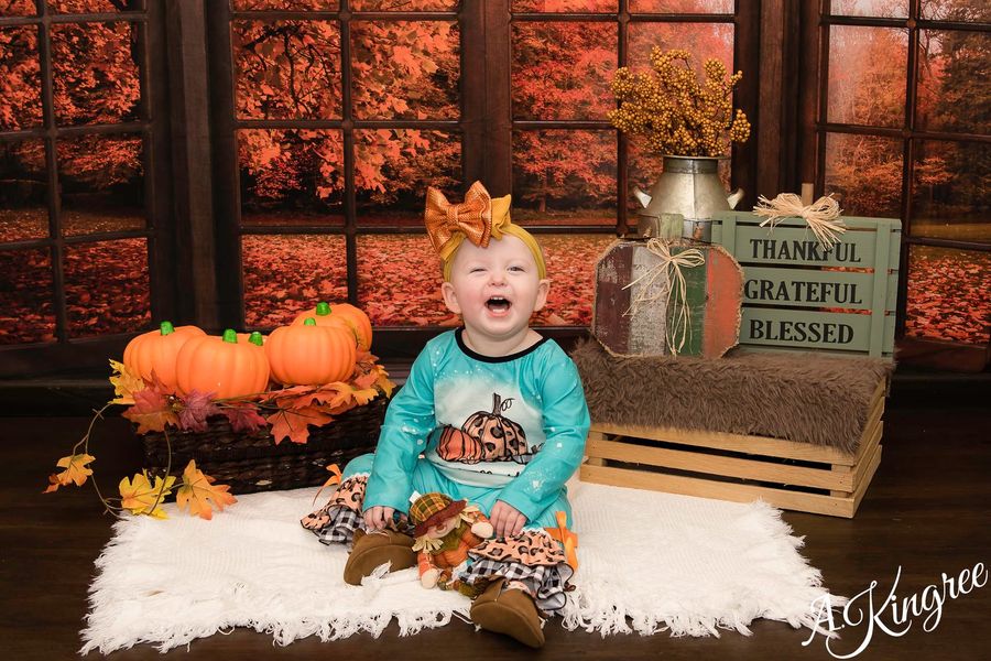Kate Autumn Fallen Leaves Backdrop Window for Photography - Kate Backdrop AU