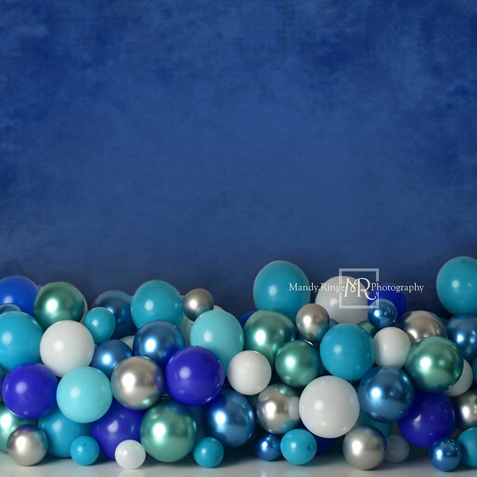Kate Cake Smash Backdrop Blue Balloon Designed by Mandy Ringe Photography - Kate Backdrop AU