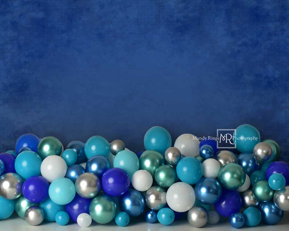 Kate Cake Smash Backdrop Blue Balloon Designed by Mandy Ringe Photography - Kate Backdrop AU