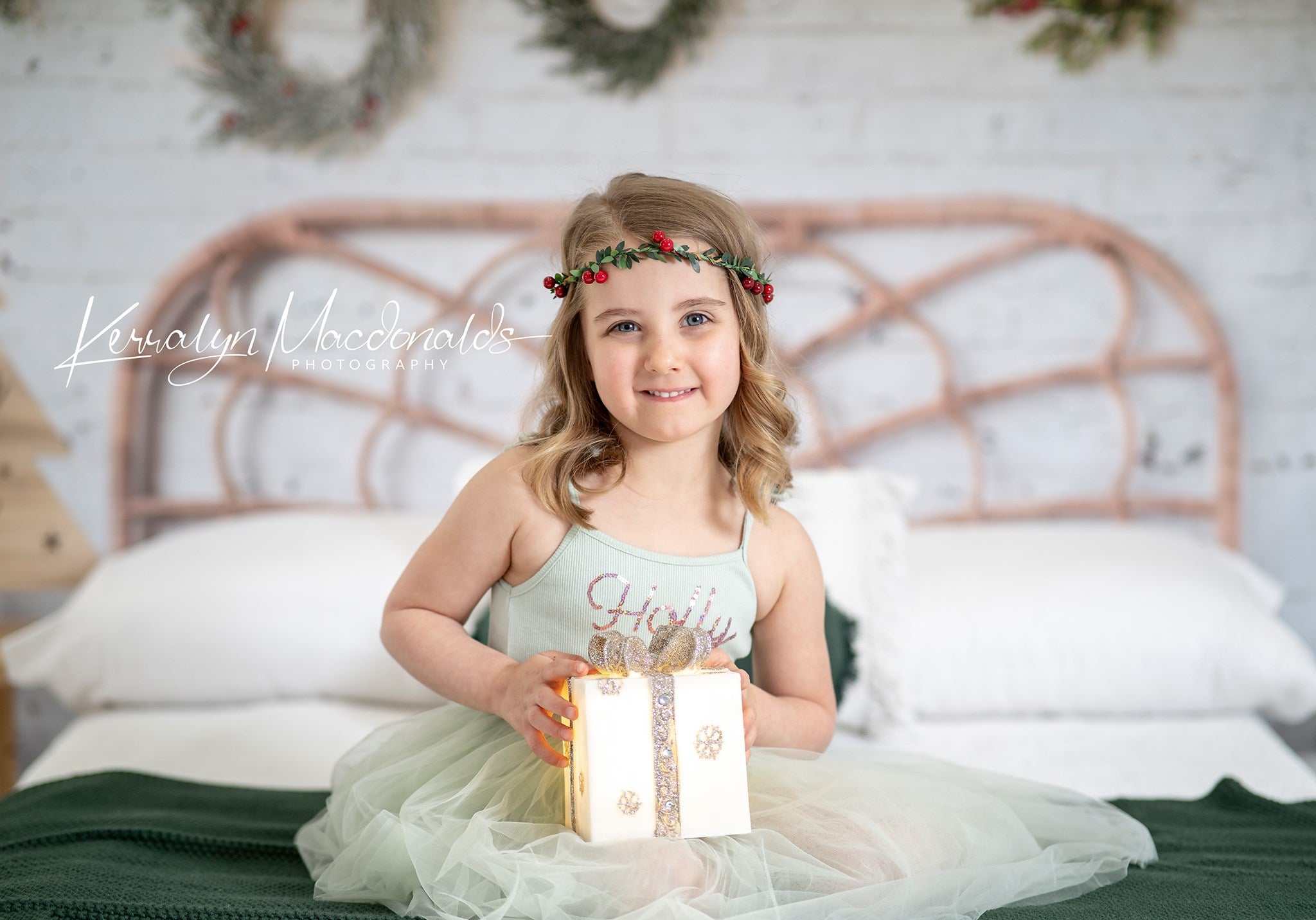 Kate Christmas Wreath Backdrop Headboard Designed by Mandy Ringe Photography - Kate Backdrop AU