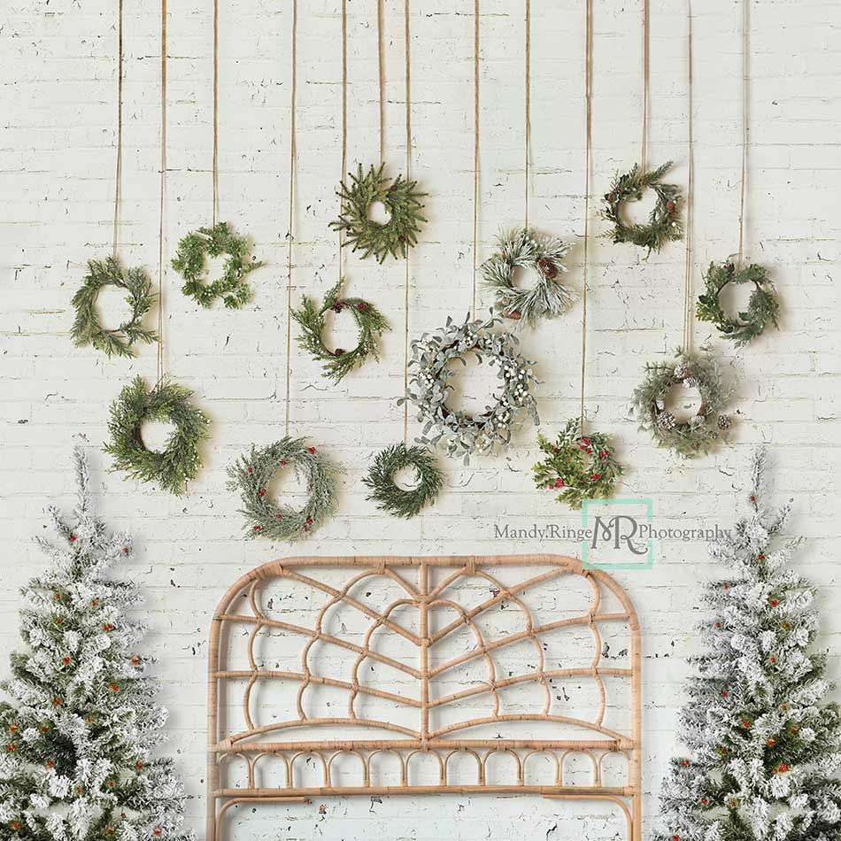 Kate Christmas Wreath Backdrop Headboard Designed by Mandy Ringe Photography - Kate Backdrop AU