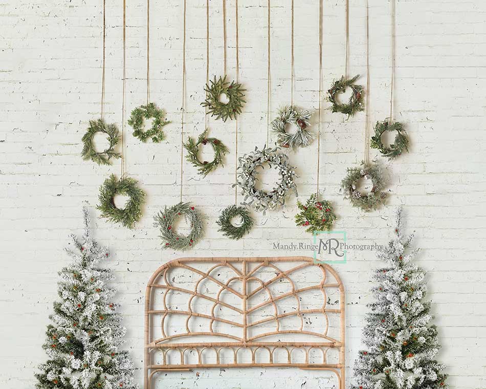 Kate Christmas Wreath Backdrop Headboard Designed by Mandy Ringe Photography - Kate Backdrop AU