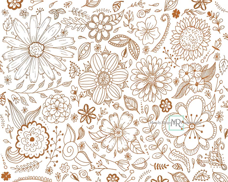 Kate Doodles Retro Flower Backdrop Designed by Mandy Ringe Photography - Kate Backdrop AU