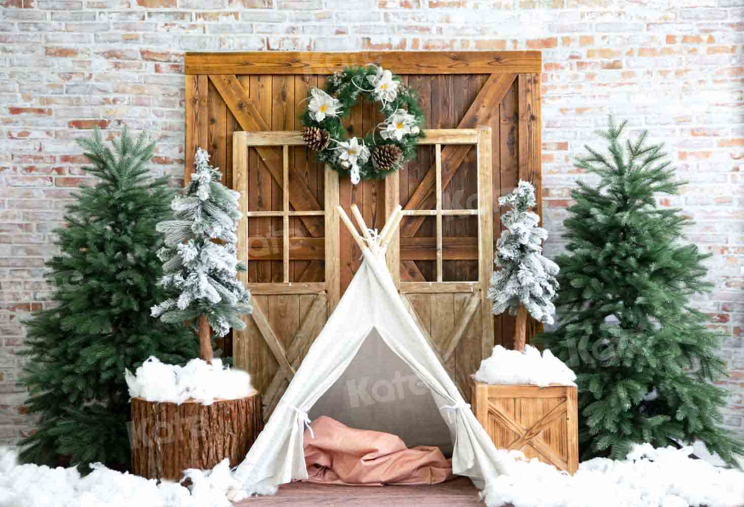 Kate Christmas Snow Tent Backdrop Designed by Emetselch - Kate Backdrop AU