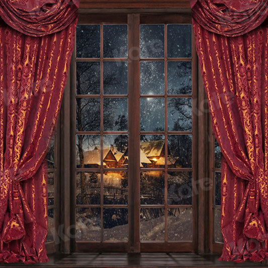 Kate Christmas Retro Window Winter Backdrop for Photography - Kate Backdrop AU