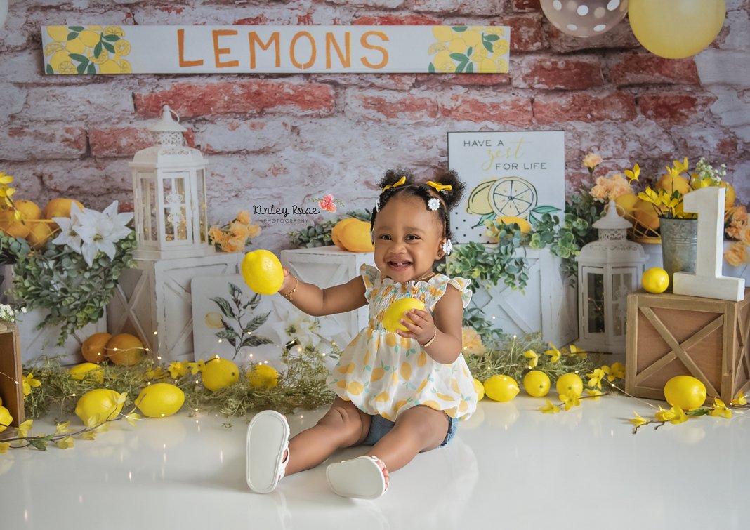 Kate Summer Lemons Fresh Backdrop Designed by Megan Leigh Photography - Kate Backdrop AU