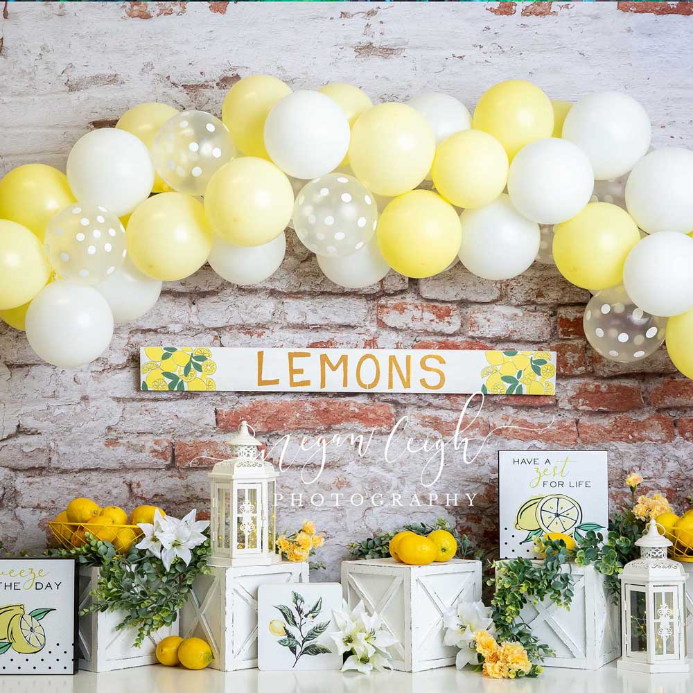 Kate Summer Lemons Fresh Backdrop Designed by Megan Leigh Photography - Kate Backdrop AU