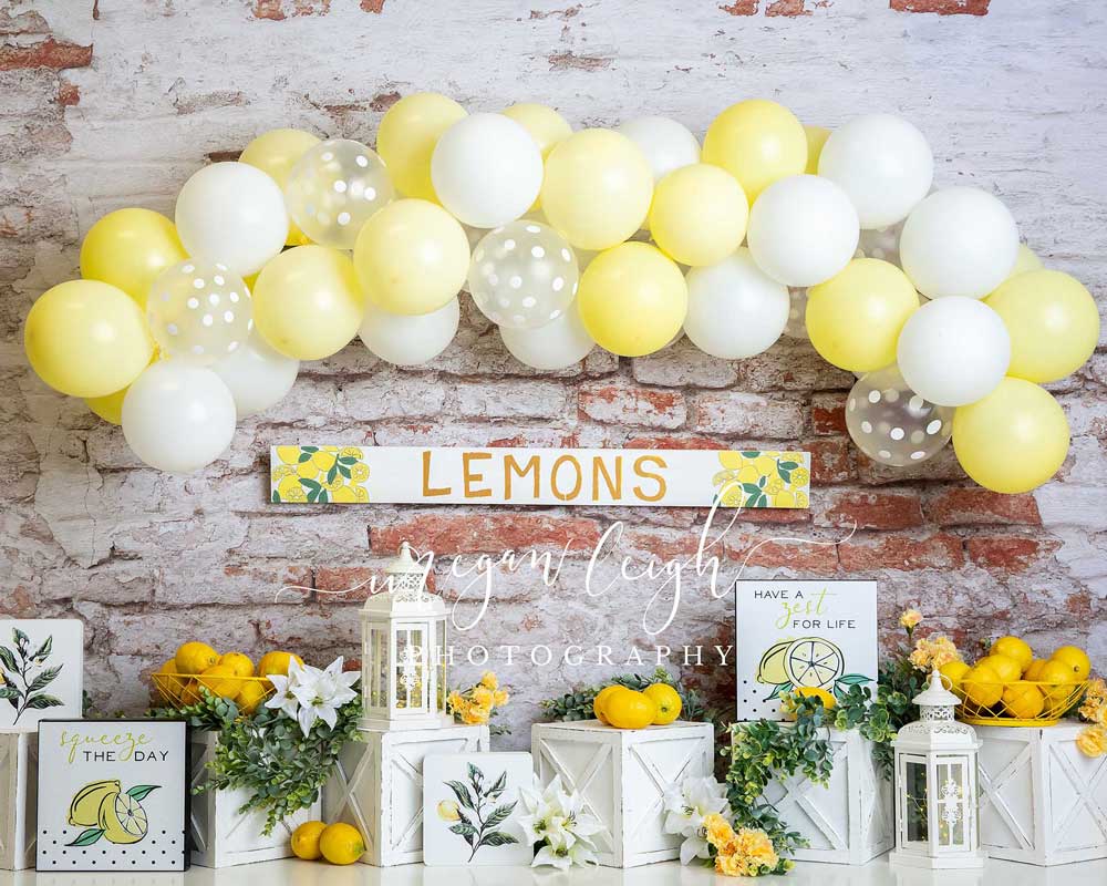 Kate Summer Lemons Fresh Backdrop Designed by Megan Leigh Photography - Kate Backdrop AU