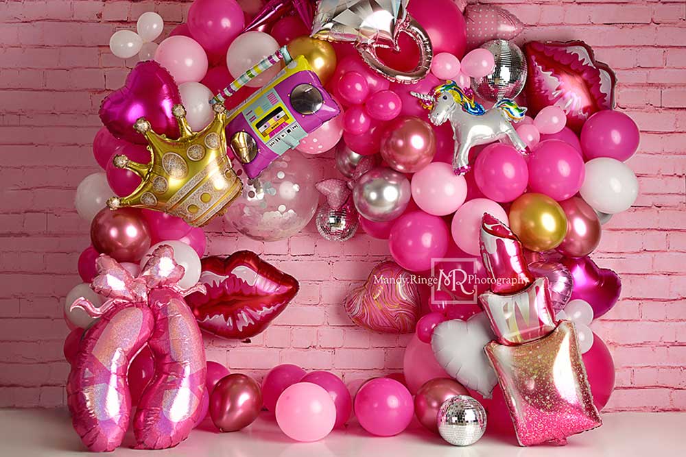 Kate Party Girly Doll Pink Cake Smash Backdrop Designed by Mandy Ringe Photography - Kate Backdrop AU