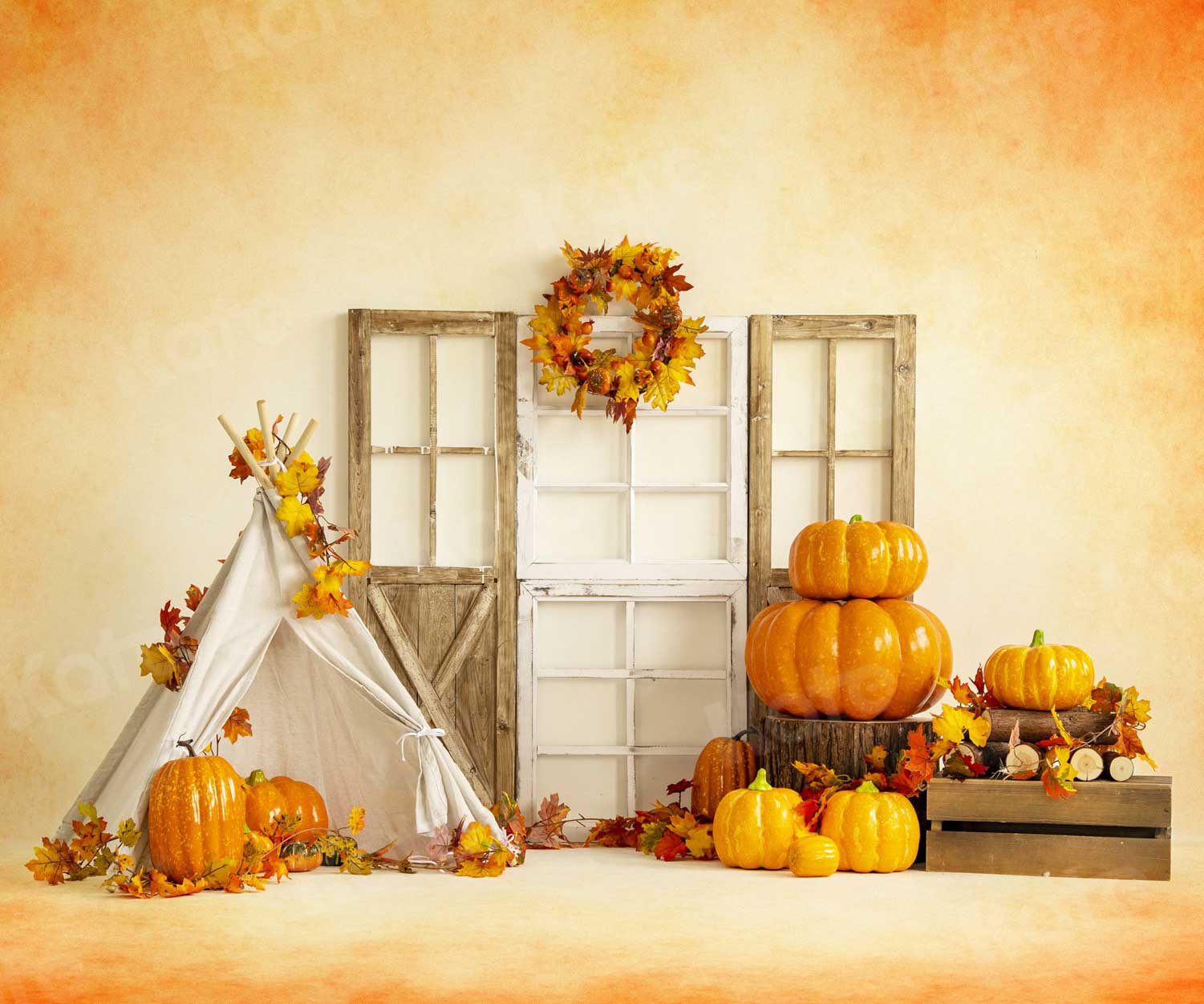 Kate Thanksgiving Sweet Harvest Pumpkins Backdrop for Photography - Kate Backdrop AU