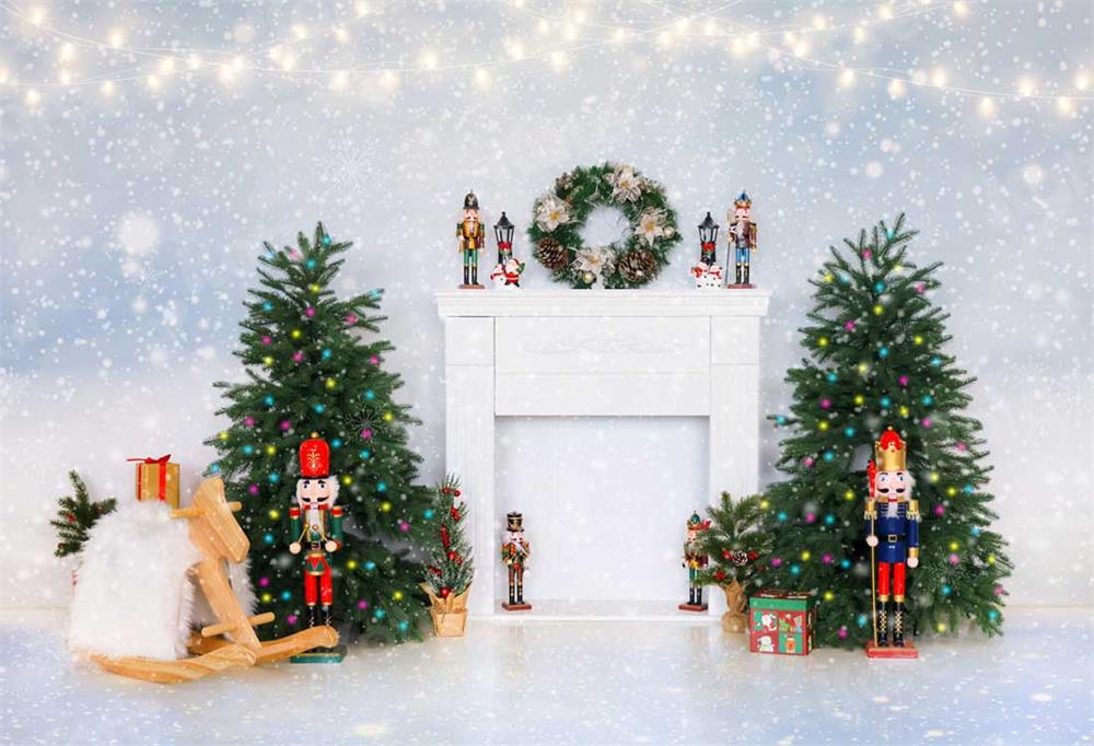 Kate Christmas Nutcracker Toys Shiny Backdrop for Photography - Kate Backdrop AU