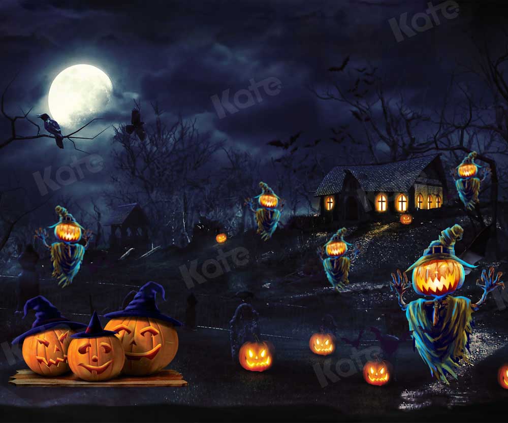 Kate Halloween Night Moon Backdrop Designed by Chain Photography - Kate Backdrop AU