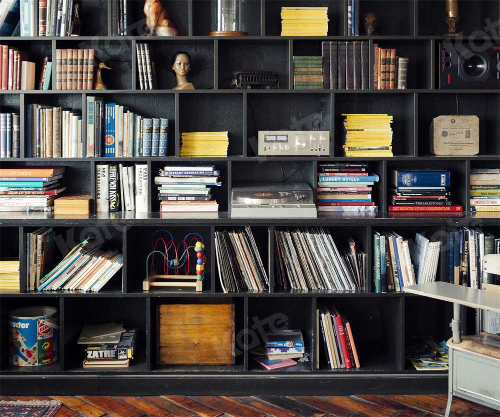 Kate Back To School Backdrop Bookshelf Designed by Chain Photography - Kate Backdrop AU