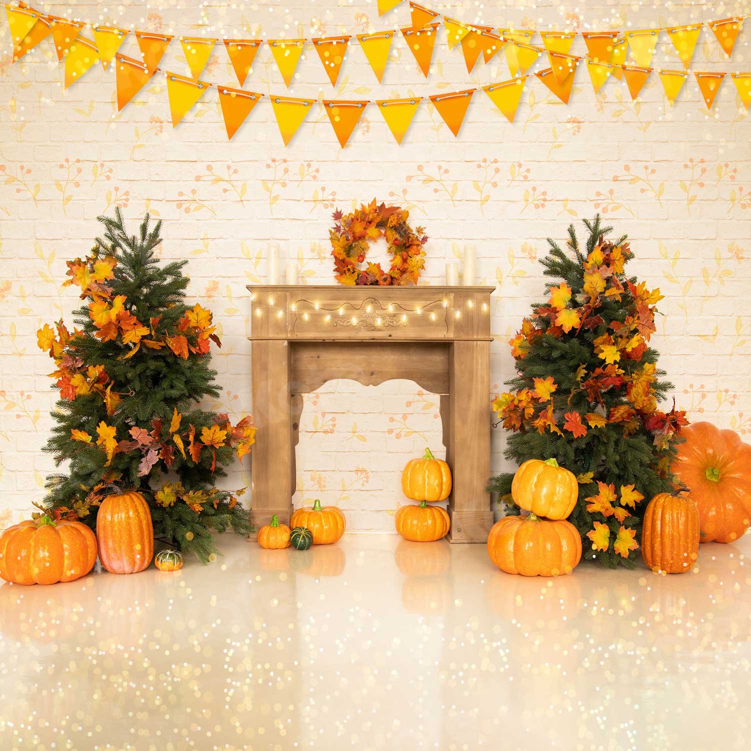 Kate Autumn Pumpkins Thanksgiving Backdrop for Photography - Kate Backdrop AU