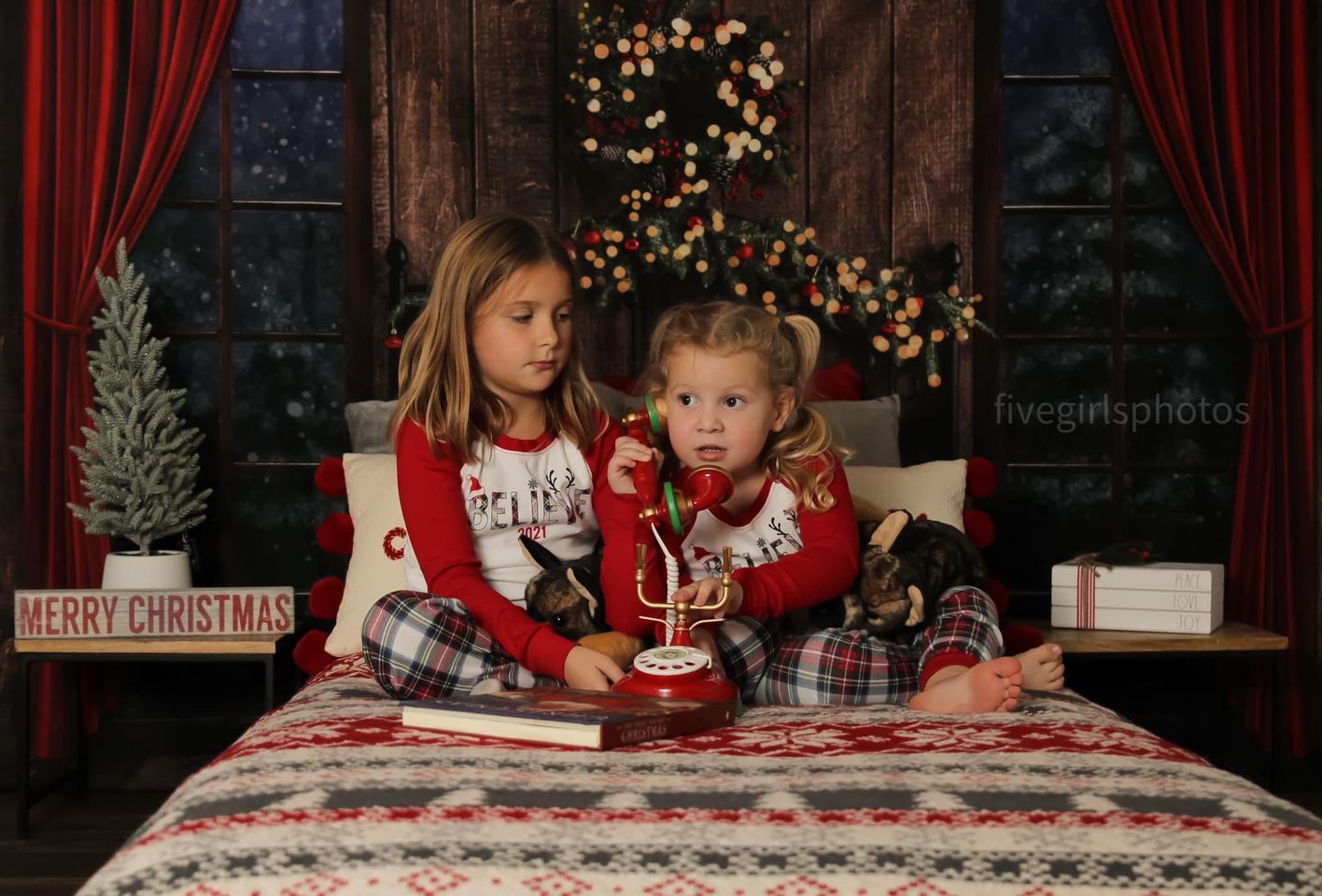 Kate Christmas Wooden Board Winter Wreath Backdrop Designed by Emetselch - Kate Backdrop AU