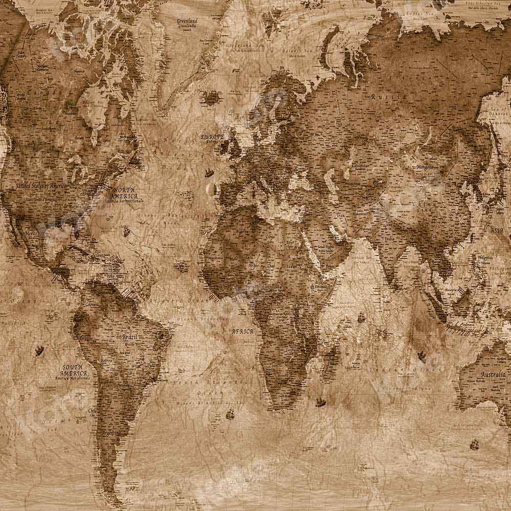 Kate Abstract World Map Retro Backdrop Designed by Chain Photography - Kate Backdrop AU
