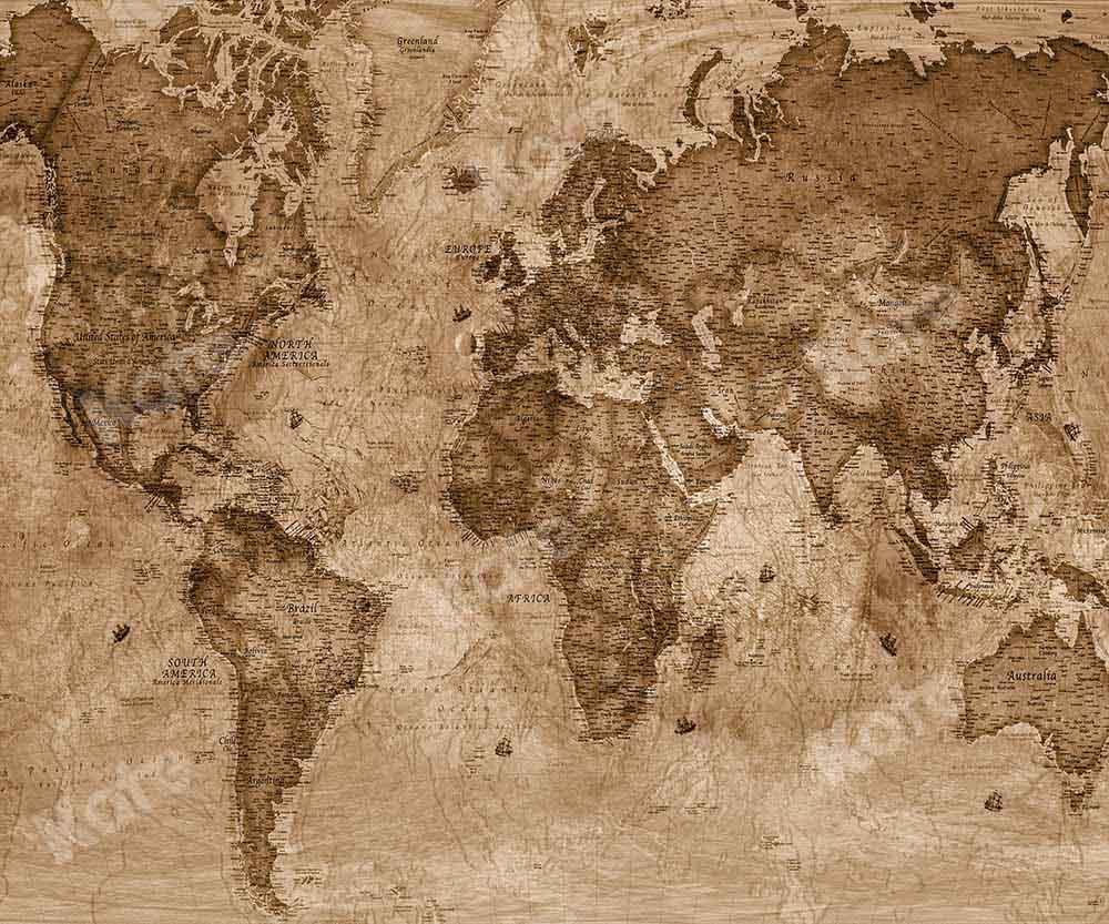 Kate Abstract World Map Retro Backdrop Designed by Chain Photography - Kate Backdrop AU