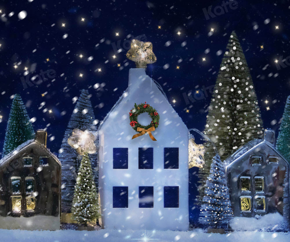 Kate Christmas Eve Backdrop Tree Snow Designed by Chain Photography - Kate Backdrop AU