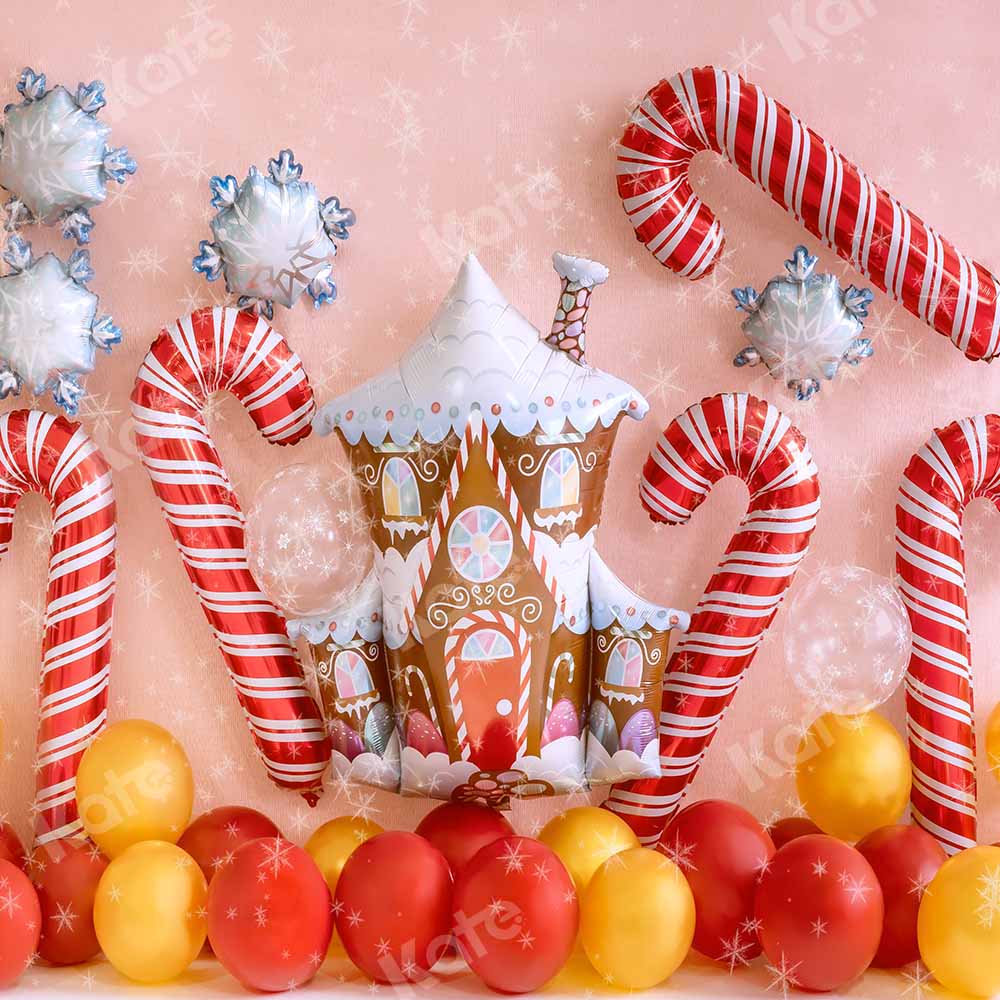 Kate Christmas Balloon Gingerbread House Backdrop Designed by Emetselch - Kate Backdrop AU