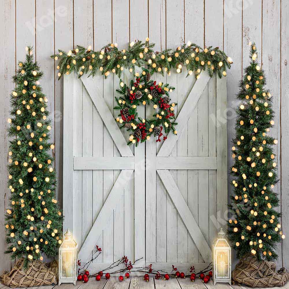 Kate Christmas Wooden Stripes Backdrop Designed by Emetselch - Kate Backdrop AU