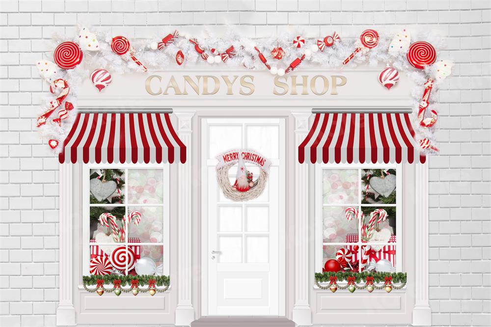 Kate Christmas Candy Shop Backdrop for Photography - Kate Backdrop AU