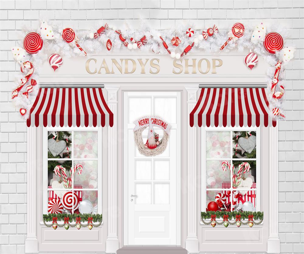 Kate Christmas Candy Shop Backdrop for Photography - Kate Backdrop AU