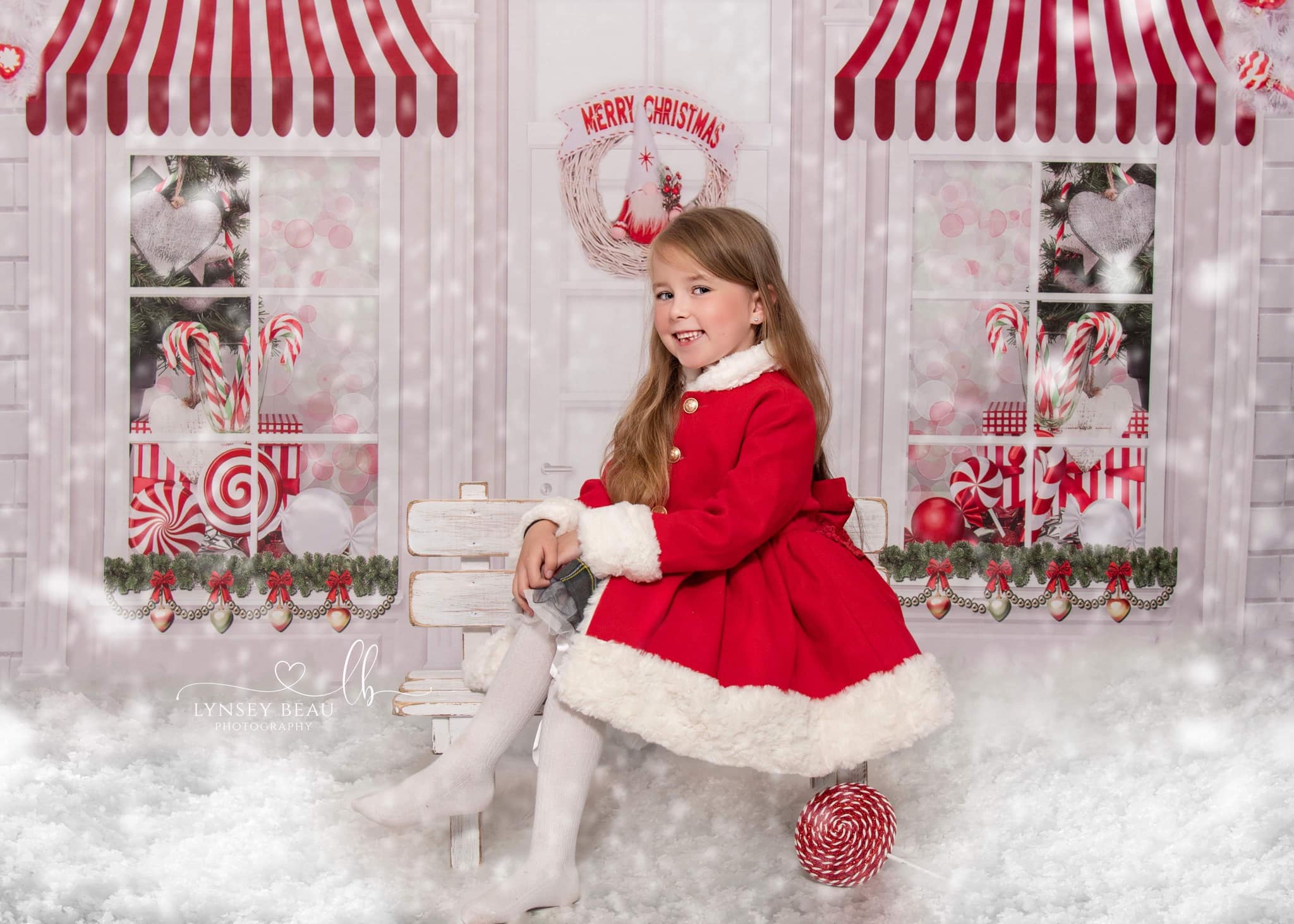 Kate Christmas Candy Shop Backdrop for Photography - Kate Backdrop AU