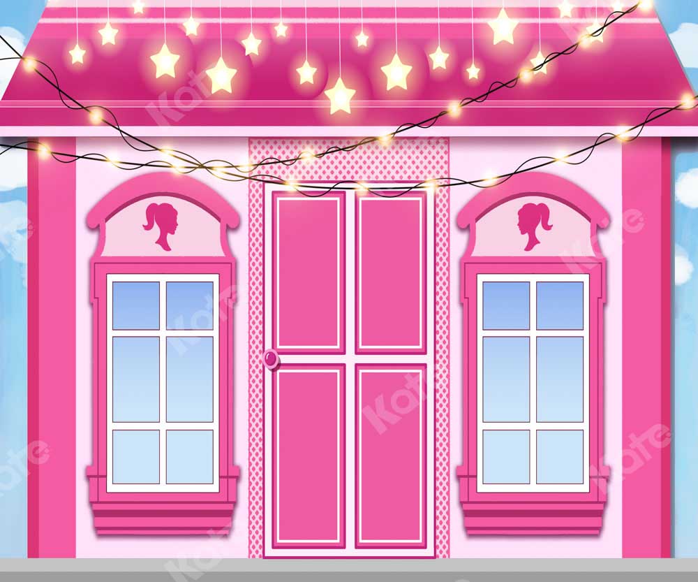 Kate Barbie Pink House Backdrop Star Designed by Chain Photography - Kate Backdrop AU
