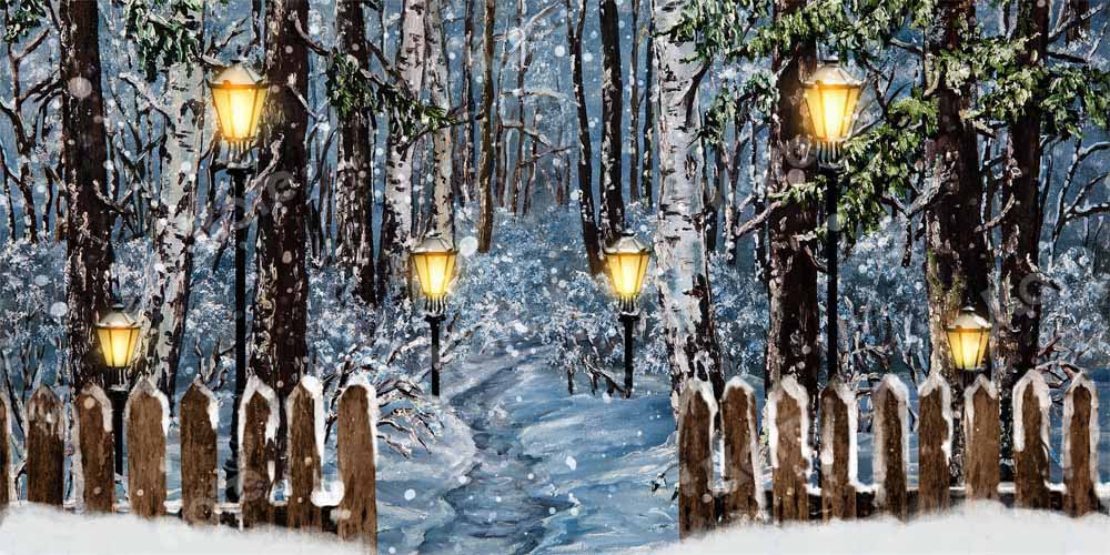 Kate Winter Christmas Snow Backdrop Oil Painting Designed by Chain Photography - Kate Backdrop AU