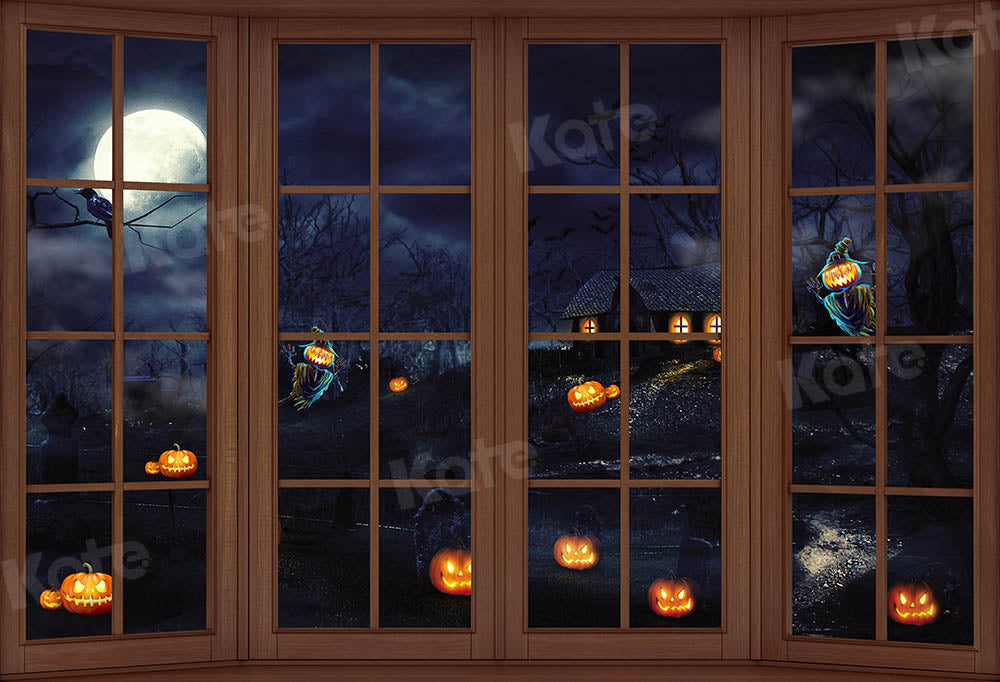 Kate Wooden Window Halloween Backdrop Designed by Chain Photography - Kate Backdrop AU