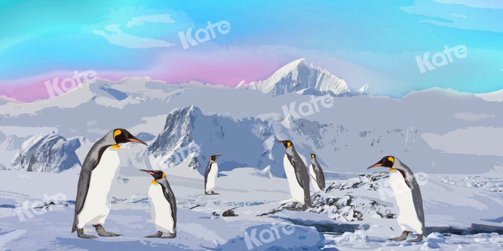 Kate Snow Mountain Penguin Backdrop Designed by Chain Photography - Kate Backdrop AU